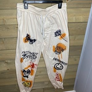 Graphic sweat pants
